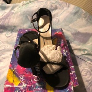 Shoes, dressy, heels, satin and rhinestone accents